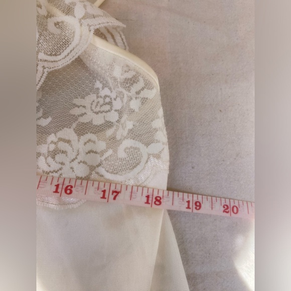 vtg maidenform negligée lace set nightgown robe silky union made usa ivory sz. s - Picture 12 of 16